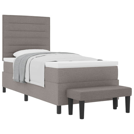 Box spring seng med hovedgærde Gråbrun 80 x 200 cm Stof