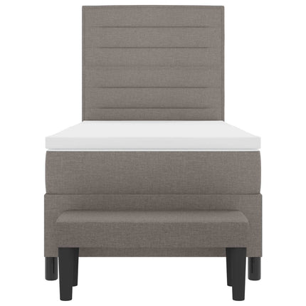 Box spring seng med hovedgærde Gråbrun 80 x 200 cm Stof