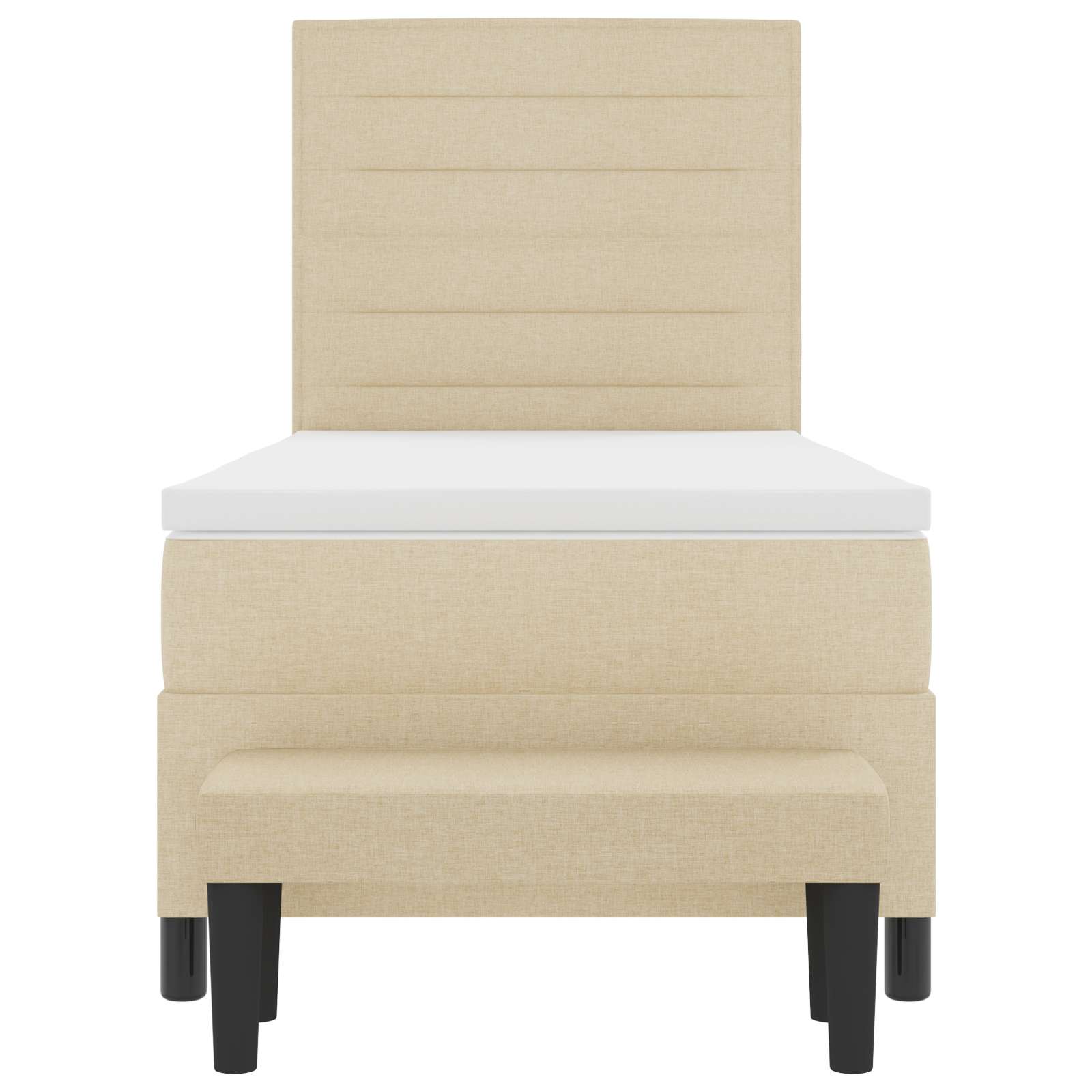 Box spring seng med hovedgærde Creme 80 x 200 cm Stof