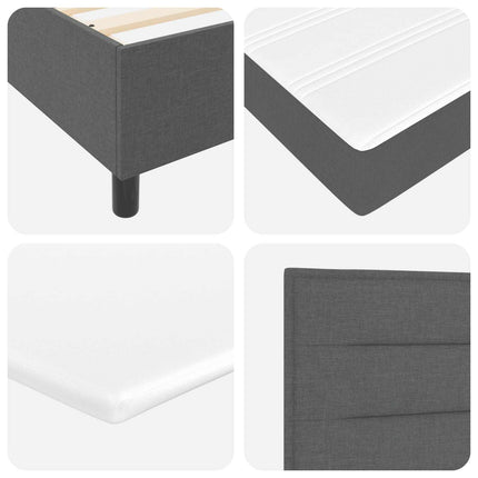 Box spring seng med pude Mørkegrå 90 x 190 cm Stof