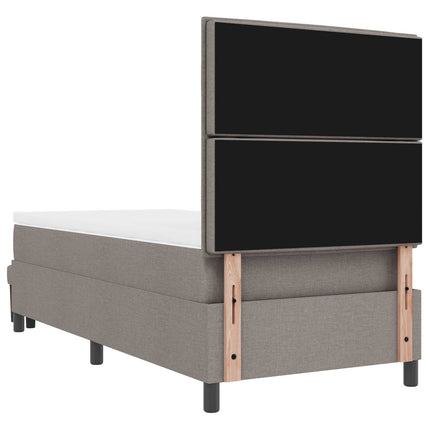 Box spring seng med hovedgærde Gråbrun 90 x 190 cm Stof