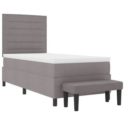 Box spring seng med hovedgærde Gråbrun 100 x 200 cm Stof