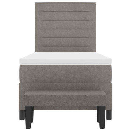 Box spring seng med hovedgærde Gråbrun 100 x 200 cm Stof