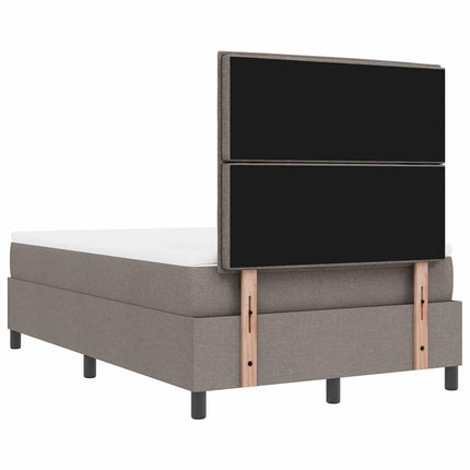 Box spring seng med hovedgærde Gråbrun 120 x 200 cm Stof
