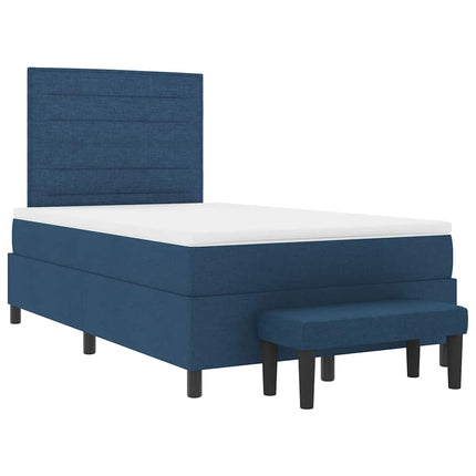 Box spring seng med hovedgærde Blå 120 x 200 cm Stof