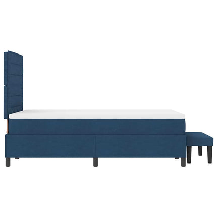 Box spring seng med hovedgærde Blå 120 x 200 cm Stof