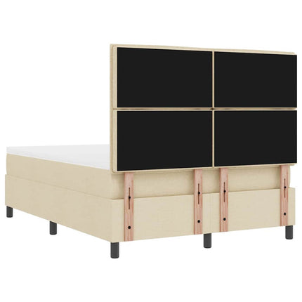 Box spring seng med hovedgærde Creme 140 x 200 cm Stof