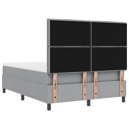 Box spring seng med hovedgærde Lysegrå 160 x 200 cm Stof