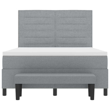 Box spring seng med hovedgærde Lysegrå 160 x 200 cm Stof