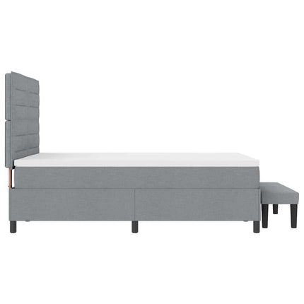Box spring seng med hovedgærde Lysegrå 160 x 200 cm Stof