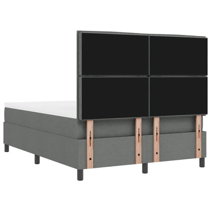 Box spring seng med pude Mørkegrå 160 x 200 cm Stof