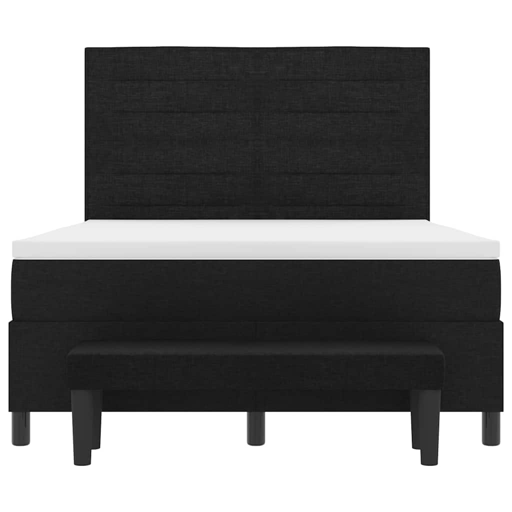 Box spring seng med hovedgærde Sort 160 x 200 cm Stof