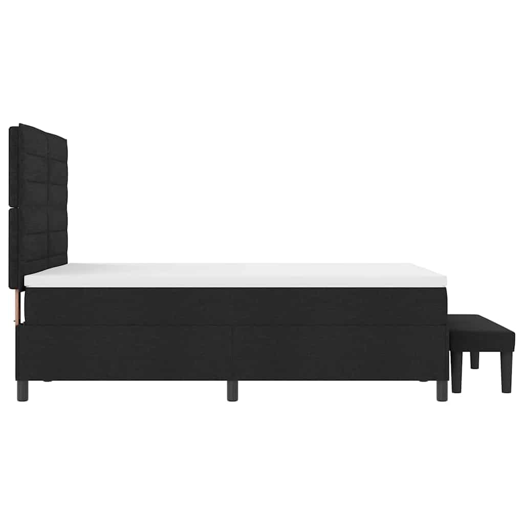 Box spring seng med hovedgærde Sort 160 x 200 cm Stof
