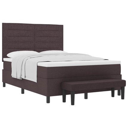 Box spring seng med hovedgærde Mørk Brun 160 x 200 cm Stof