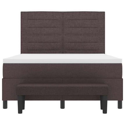Box spring seng med hovedgærde Mørk Brun 160 x 200 cm Stof