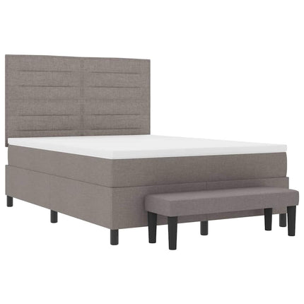 Box spring seng med hovedgærde Gråbrun 160 x 200 cm Stof