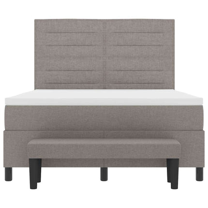 Box spring seng med hovedgærde Gråbrun 160 x 200 cm Stof