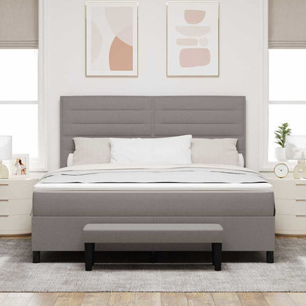 Box spring seng med hovedgærde Gråbrun 180 x 200 cm Stof