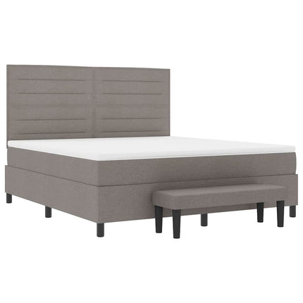 Box spring seng med hovedgærde Gråbrun 180 x 200 cm Stof