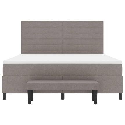 Box spring seng med hovedgærde Gråbrun 180 x 200 cm Stof