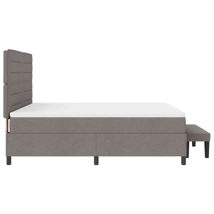Box spring seng med hovedgærde Gråbrun 180 x 200 cm Stof
