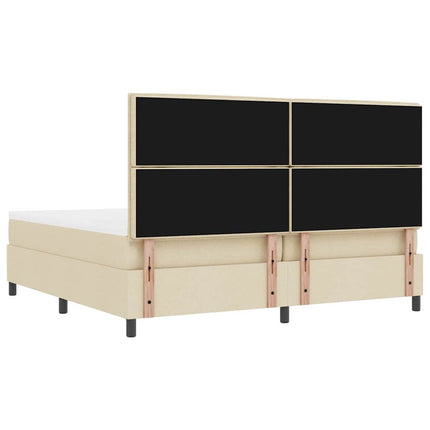 Box spring seng med madras Creme 200 x 200 cm Stof