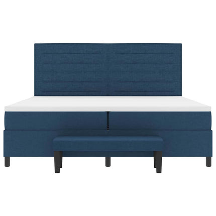 Box spring seng med hovedgærde Blå 200 x 200 cm Stof