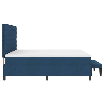 Box spring seng med hovedgærde Blå 200 x 200 cm Stof