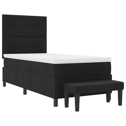 Box spring seng med hovedgærde Sort 80 x 200 cm Stof