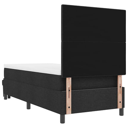 Box spring seng med hovedgærde Sort 80 x 200 cm Stof