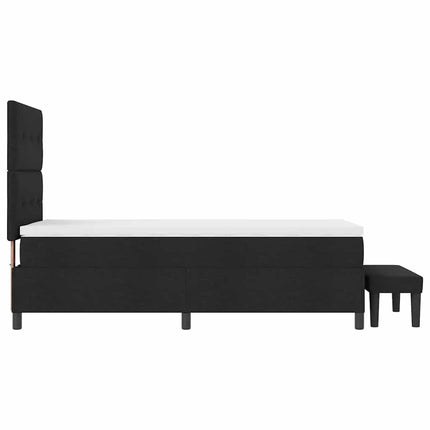 Box spring seng med hovedgærde Sort 80 x 200 cm Stof