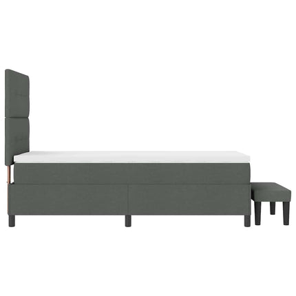 Box spring seng med hovedgærde Mørkegrå 90 x 200 cm Stof
