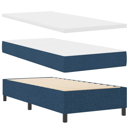 Box spring seng med hovedgærde Blå 90 x 200 cm Stof