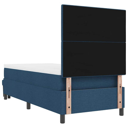 Box spring seng med hovedgærde Blå 90 x 200 cm Stof