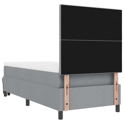 Box spring seng med hovedgærde Lysegrå 100 x 200 cm Stof
