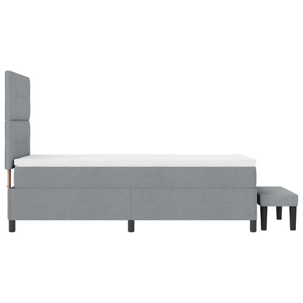 Box spring seng med hovedgærde Lysegrå 100 x 200 cm Stof