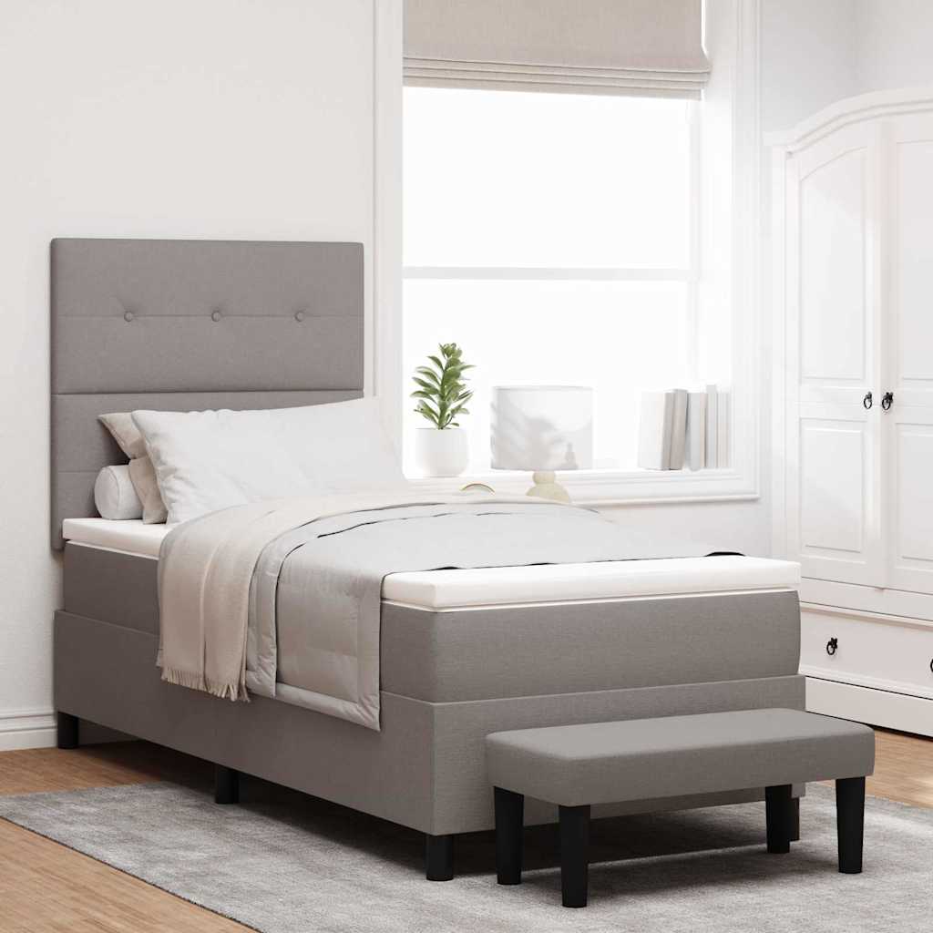 Box spring seng med hovedgrde Grbrun 100 x 200 cm Stof