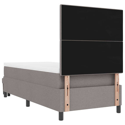 Box spring seng med hovedgærde Gråbrun 100 x 200 cm Stof
