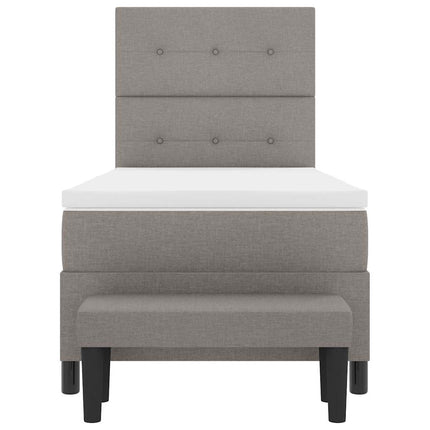 Box spring seng med hovedgærde Gråbrun 100 x 200 cm Stof