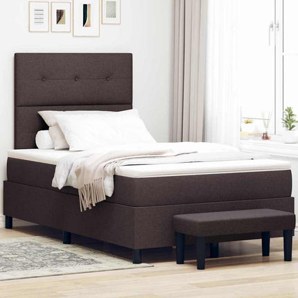 Box spring seng med pude Mørk Brun 120 x 190 cm Stof
