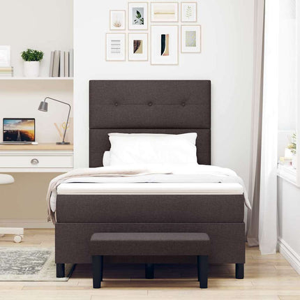 Box spring seng med pude Mørk Brun 120 x 190 cm Stof