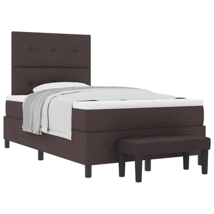 Box spring seng med pude Mørk Brun 120 x 190 cm Stof