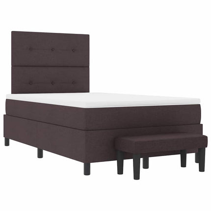 Box spring seng med pude Mørk Brun 120 x 190 cm Stof