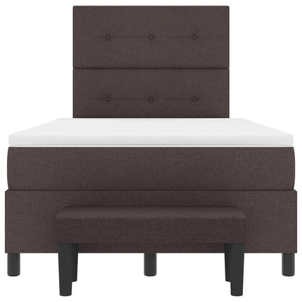 Box spring seng med pude Mørk Brun 120 x 190 cm Stof