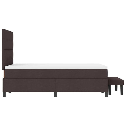 Box spring seng med pude Mørk Brun 120 x 190 cm Stof