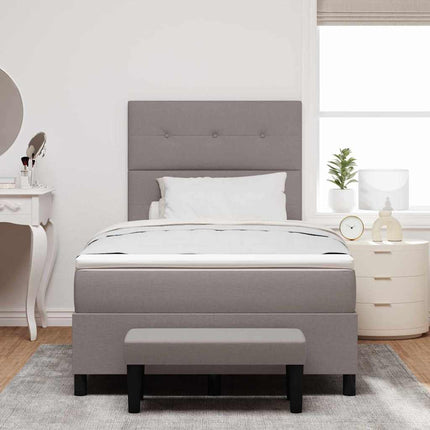 Box spring seng med hovedgærde Gråbrun 120 x 190 cm Stof