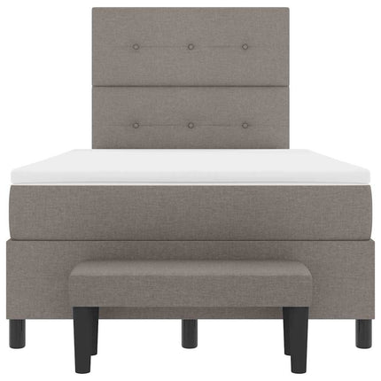 Box spring seng med hovedgærde Gråbrun 120 x 190 cm Stof
