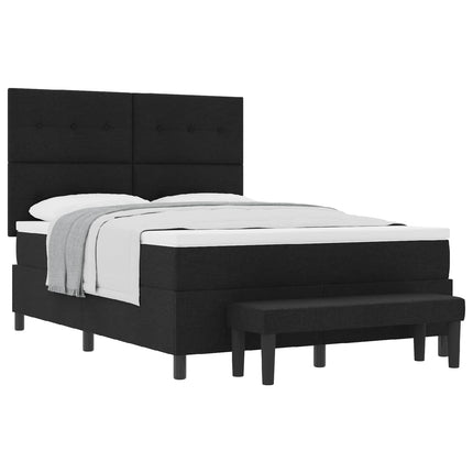 Box spring seng med hovedgærde Sort 140 x 200 cm Stof