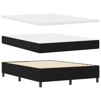 Box spring seng med hovedgærde Sort 140 x 200 cm Stof
