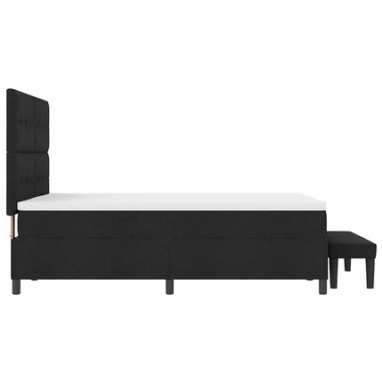 Box spring seng med hovedgærde Sort 140 x 200 cm Stof